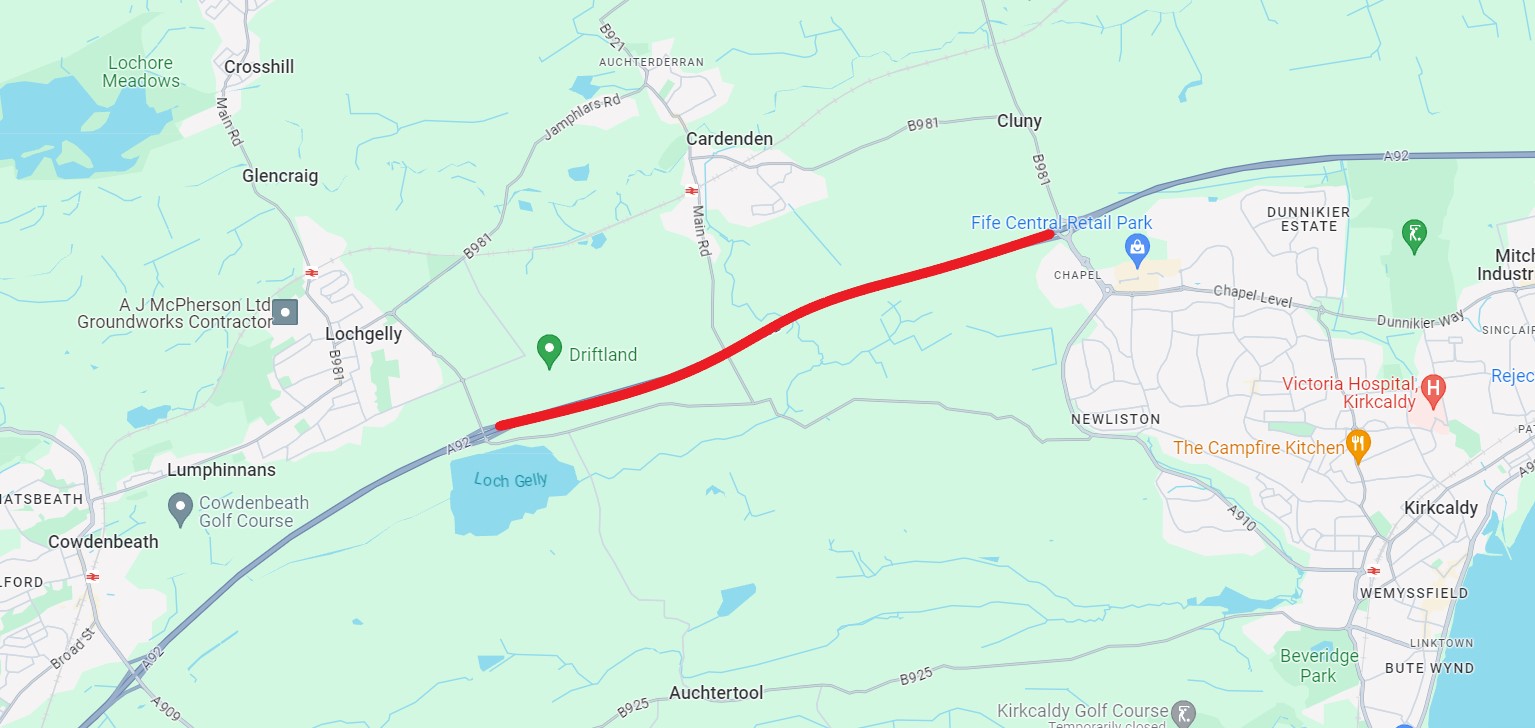 1.5 Million Safety Improvements on A92 Between Lochgelly